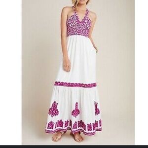 Anthropologie Manuela Dress (White Dress with Pink Accents)